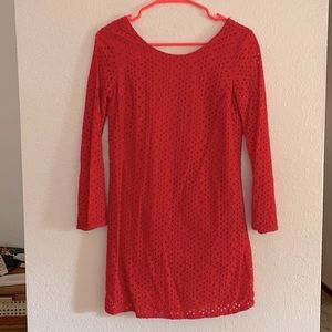 Heyton Red Eyelet Dress